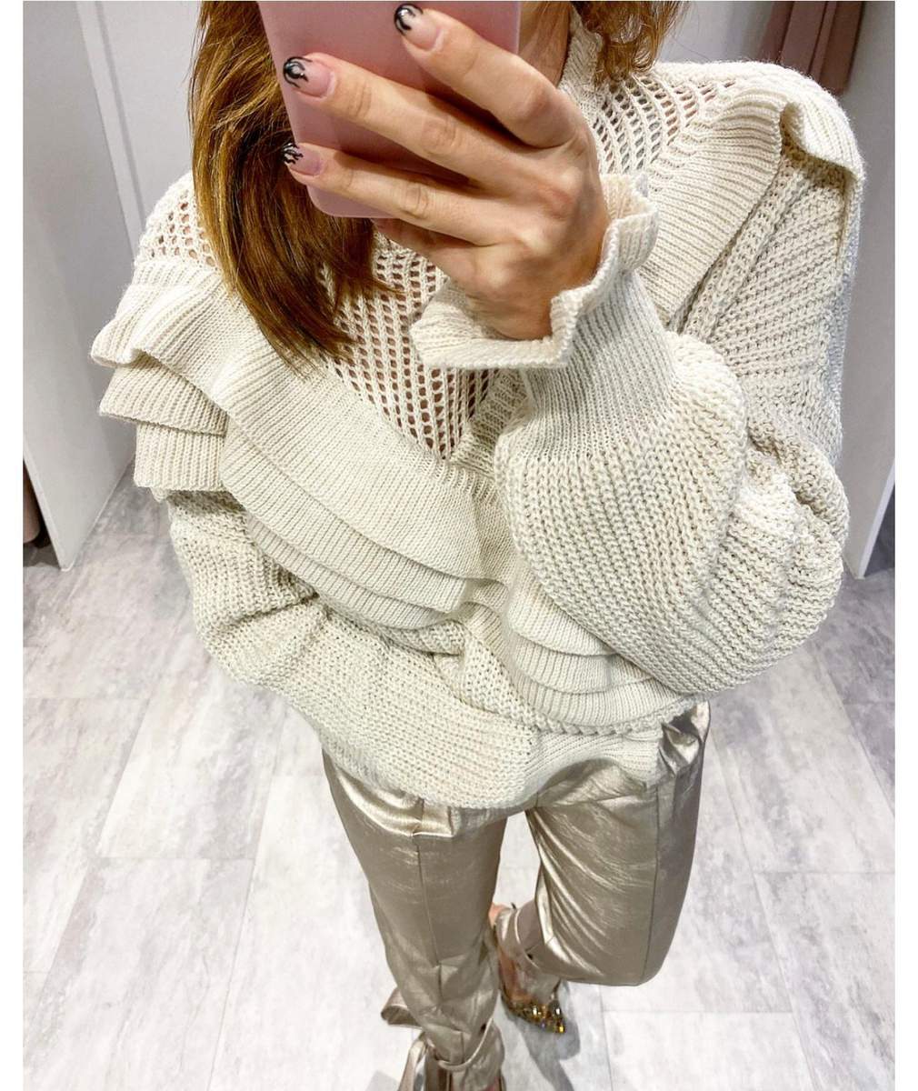 Pantalone oro con lacci alla caviglia URink